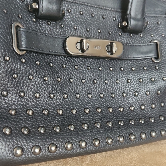 ✨️Coach Black Studded Leather Satchel - Picture 4 of 17